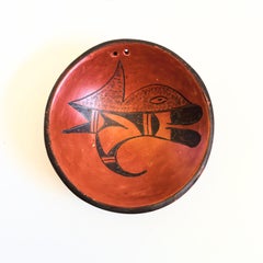Vintage Hopi Pottery Red Earthenware Bowl by Vivian Muchvo