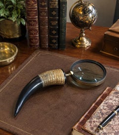 Vintage Horn Handle Magnifying Glass / Desk Loupe