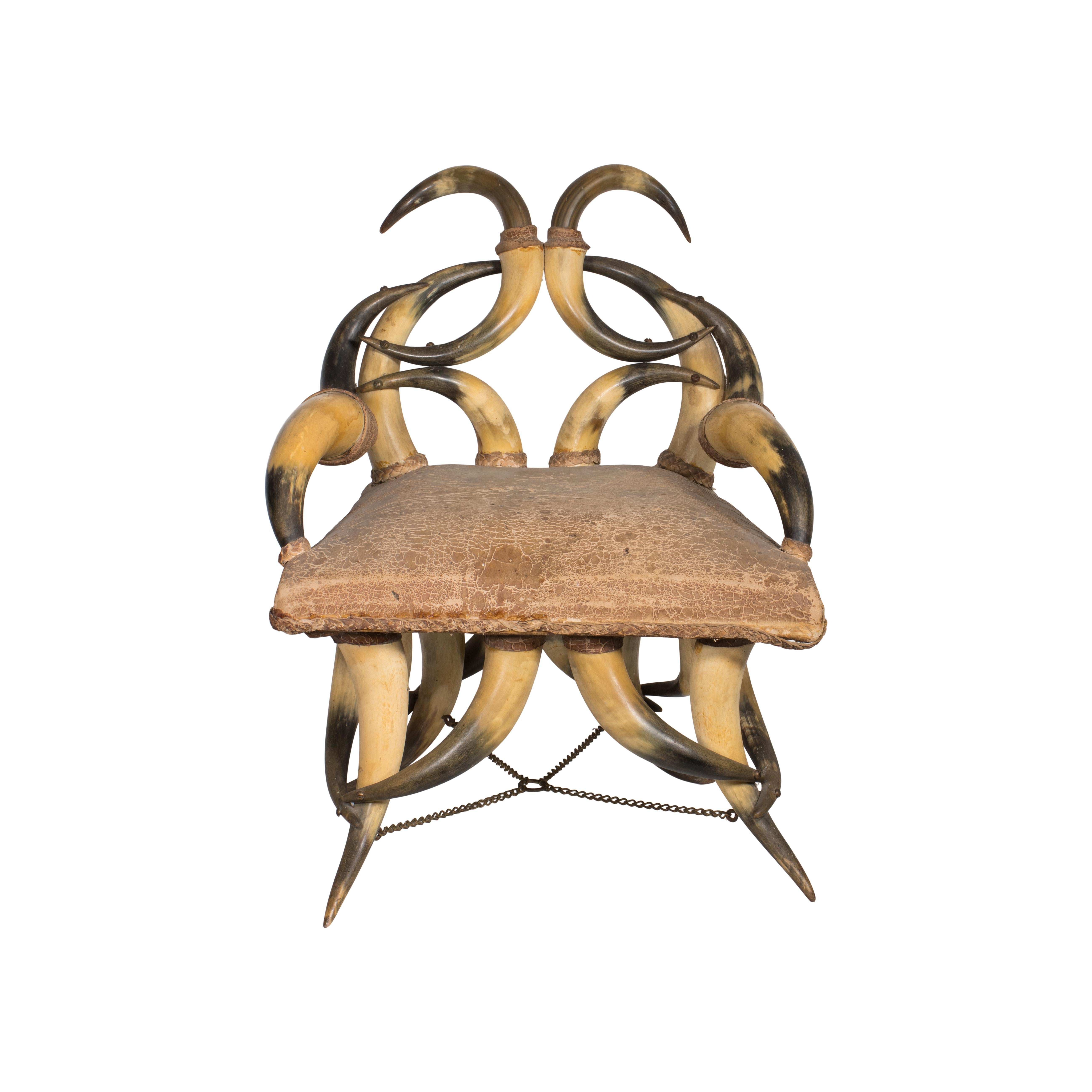 Vintage Horn Beistellstuhl im Zustand „Gut“ im Angebot in Coeur d'Alene, ID