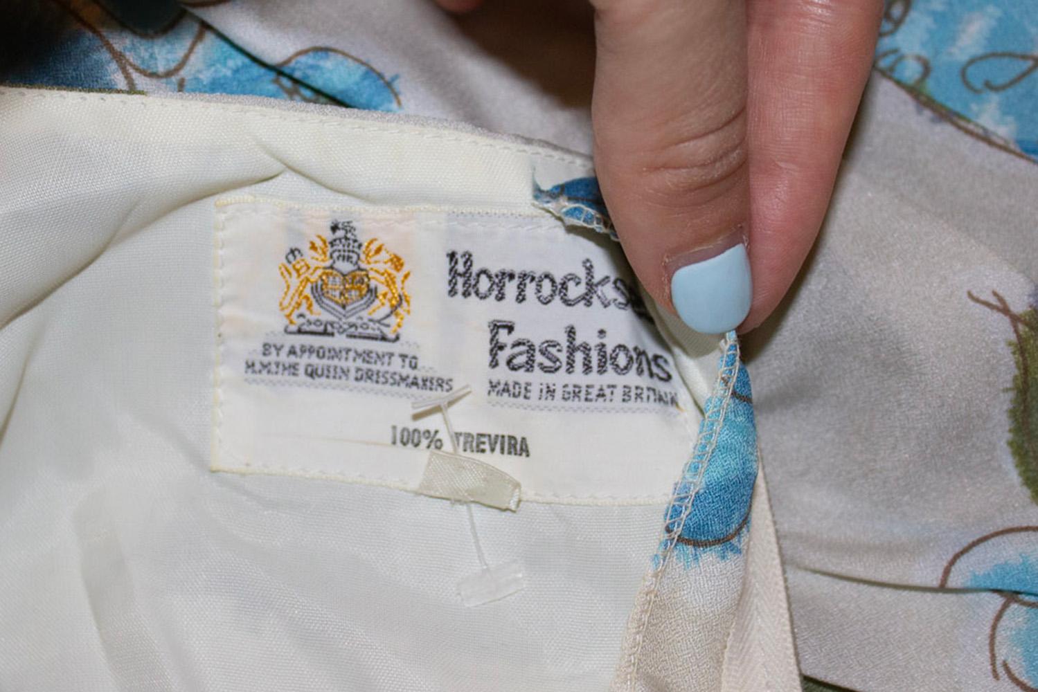 Women's Vintage Horrocks Blue Floral Dress For Sale