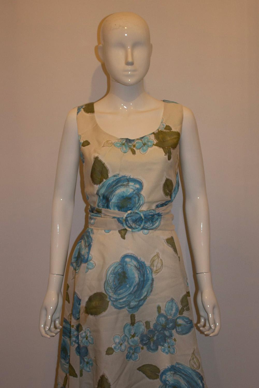 Vintage Horrocks Blue Floral Dress For Sale 2