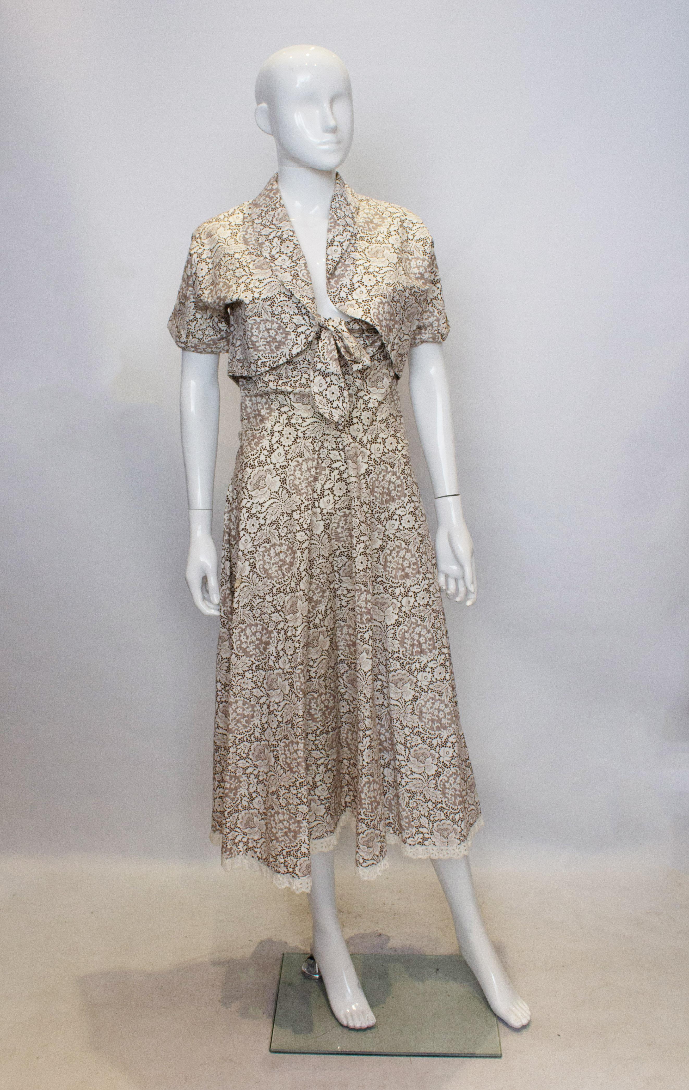 Vintage Horrocks Kleid und Bolero (Braun) im Angebot