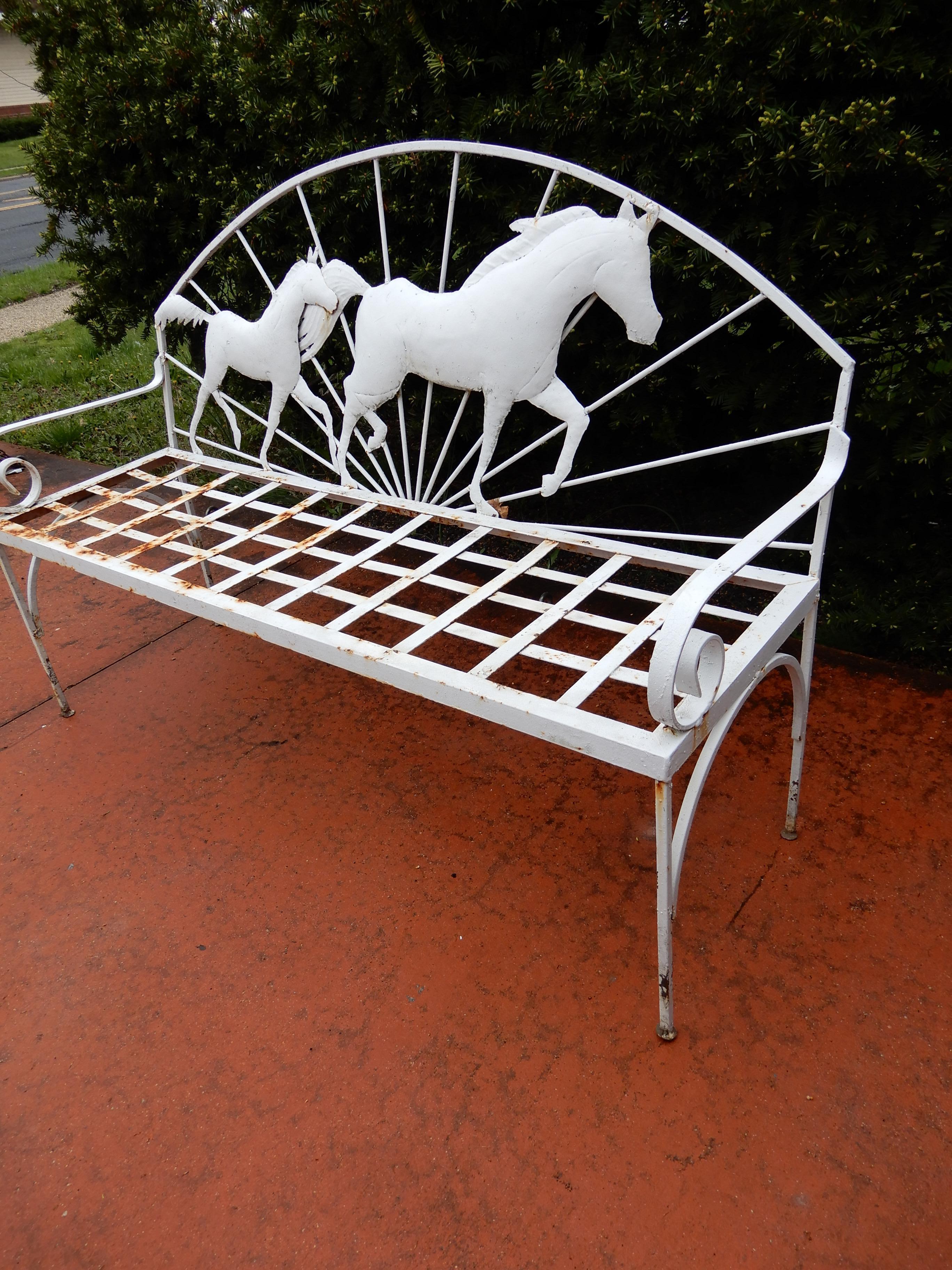 American Vintage Horse Bench For Sale