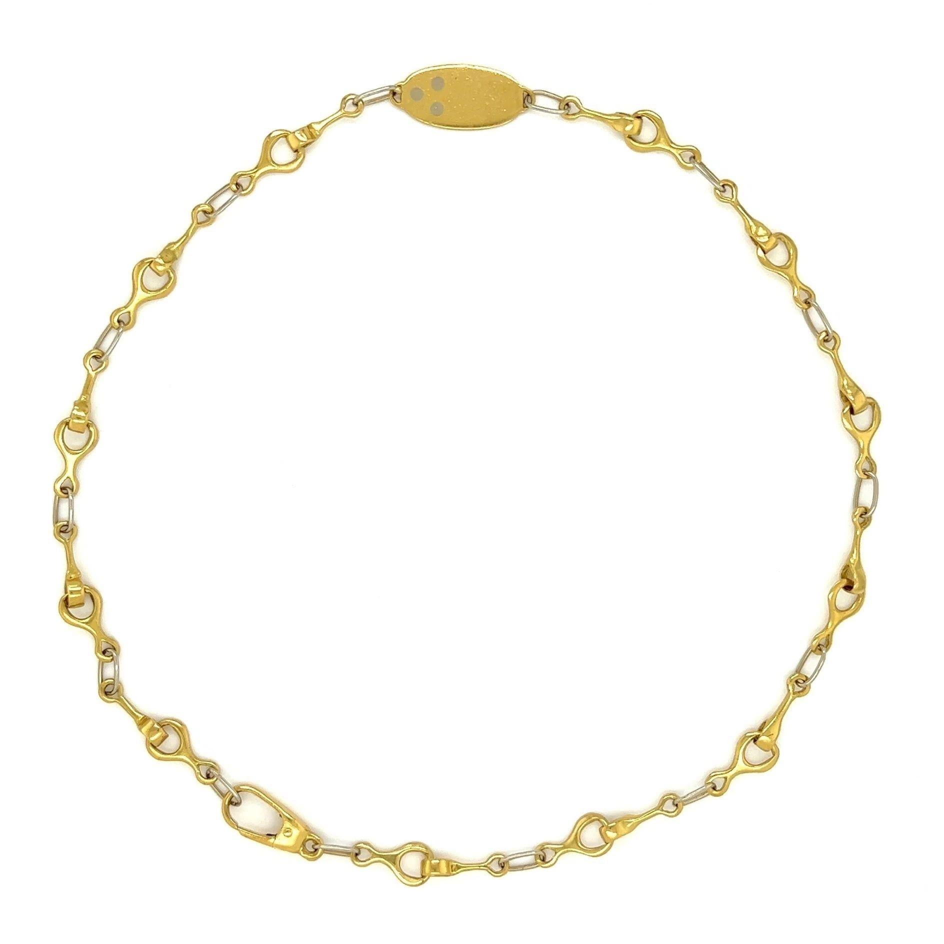 Moderno Collana con catena d'orologio d'oro con morso di cavallo vintage A Link in vendita