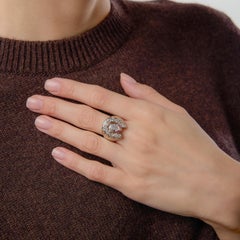 Vintage horse head cut diamond ruby horseshoe ring