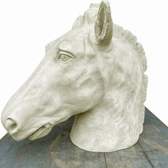 Scultura vintage a forma di testa di cavallo di carosello