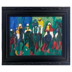 Vintage "Horse Race", Ferdie Pacheco Painting