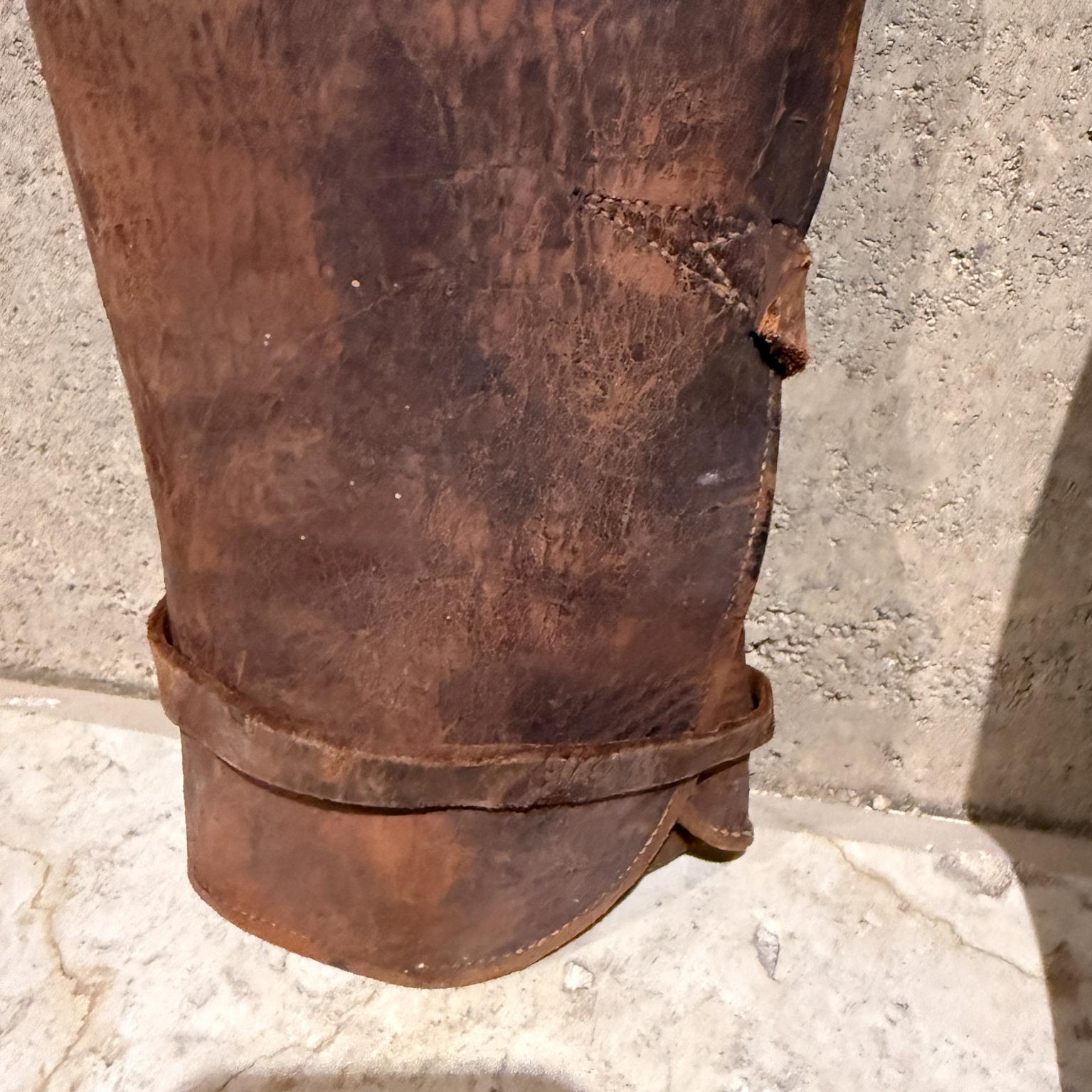 20th Century Vintage Horse-Riding Military Chaps Distressed Leather For Sale
