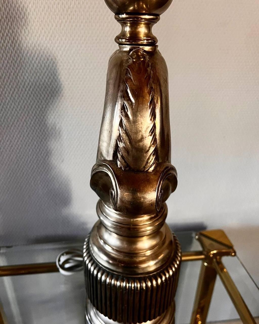 Vintage Horse Table Lamp in Brass With Shade, France, 1970s In Excellent Condition For Sale In Bastogne, BE