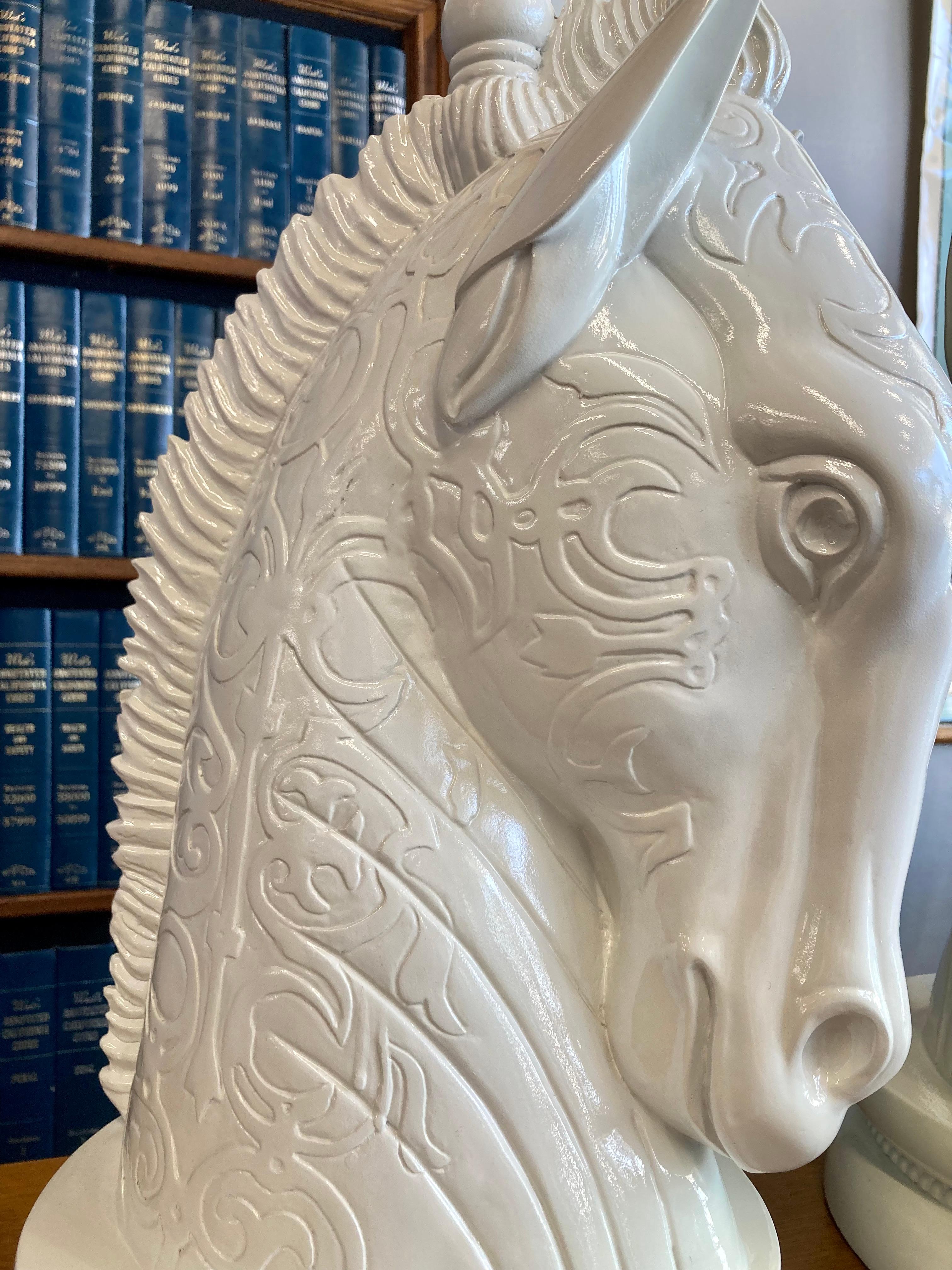 Hollywood Regency Vintage Horse Table Lamps, Pair of 2 For Sale