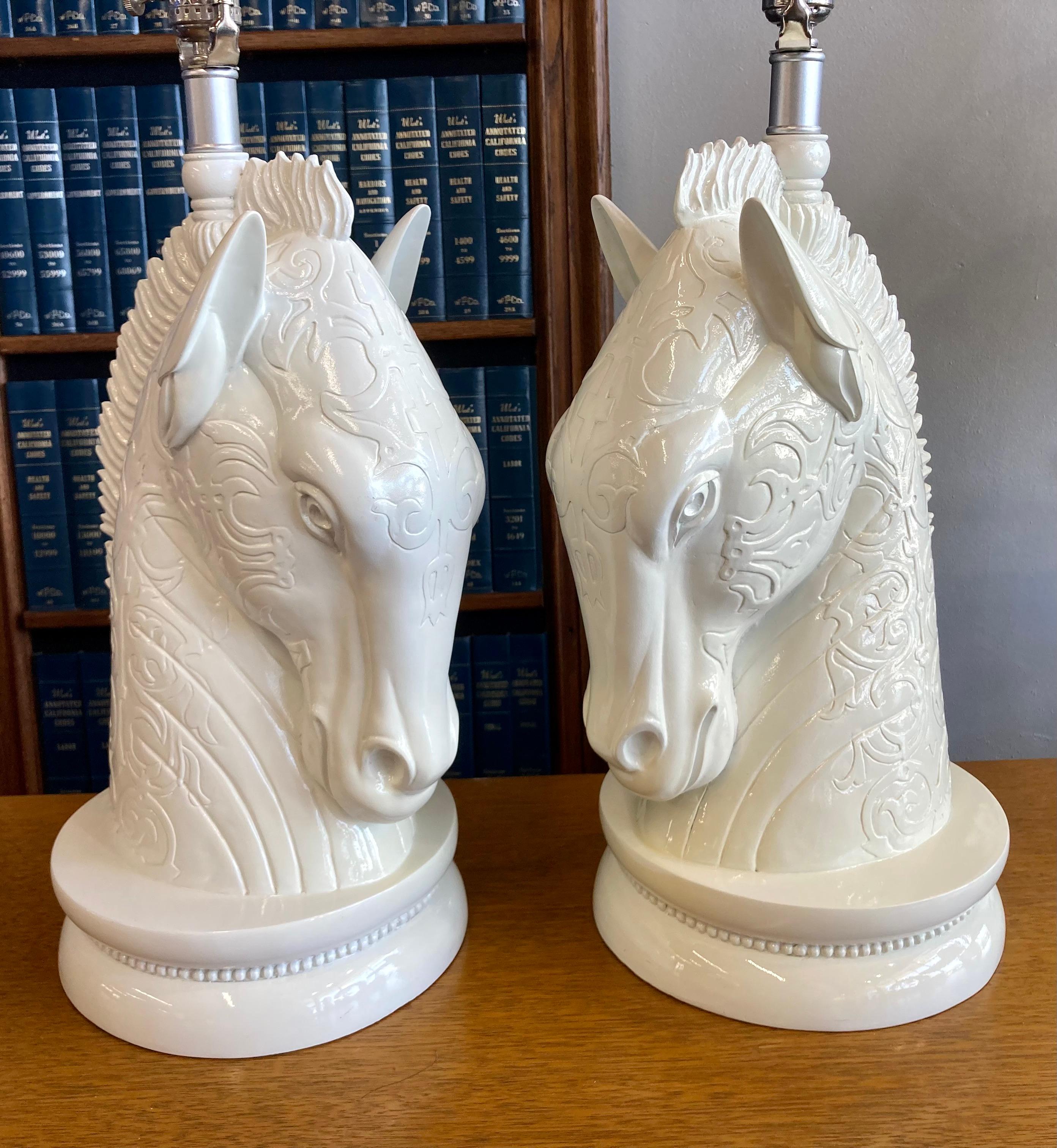 20th Century Vintage Horse Table Lamps, Pair of 2 For Sale