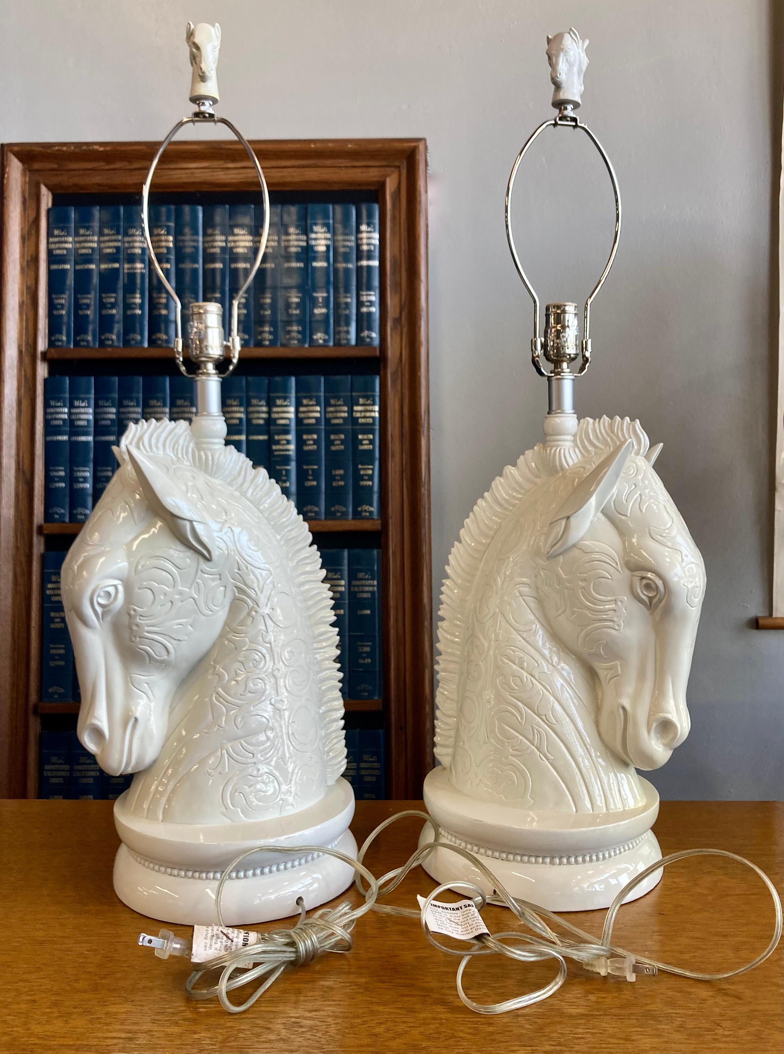Vintage Horse Table Lamps, Pair of 2 For Sale 2