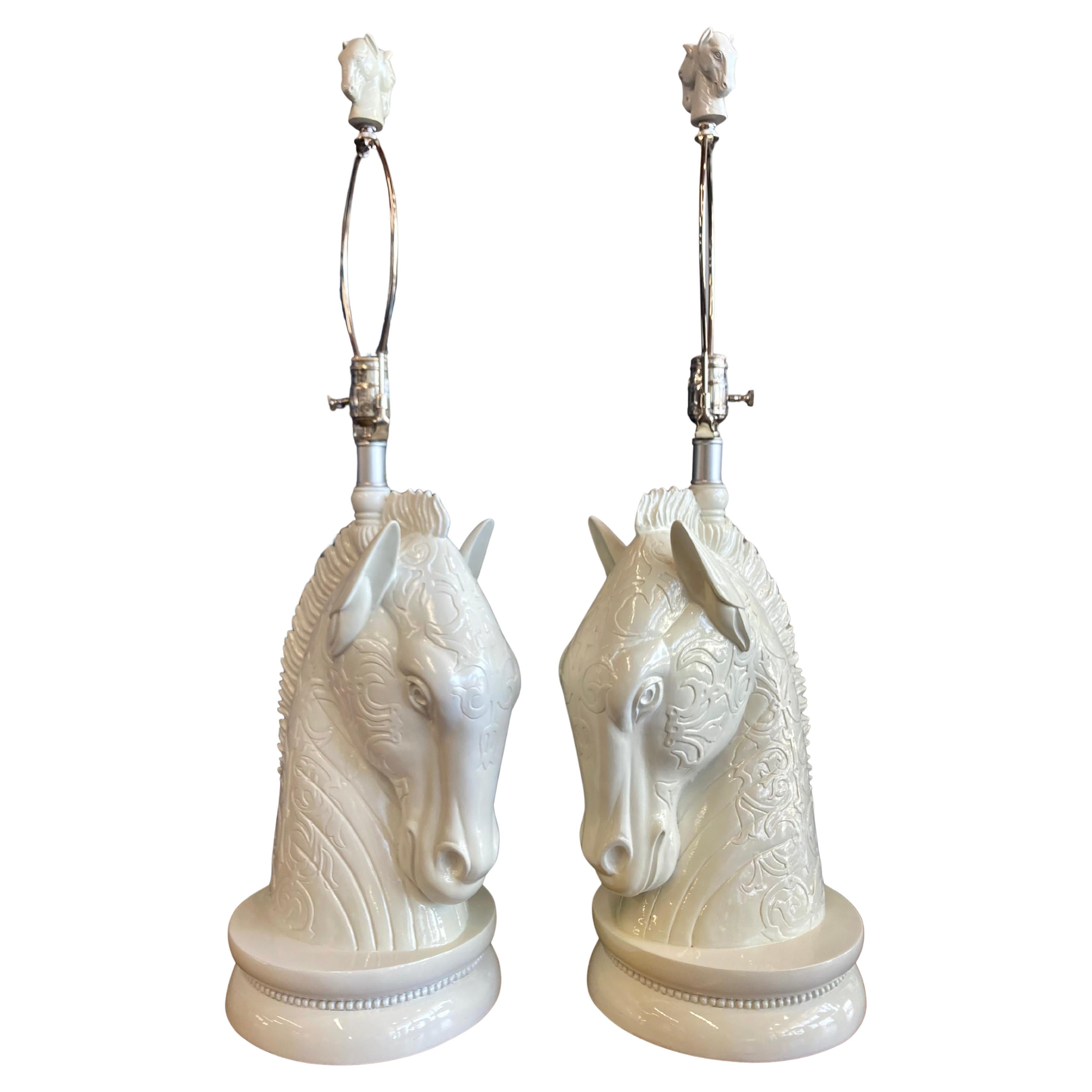 Vintage Horse Table Lamps, Pair of 2