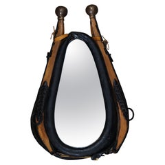 Vintage Horse Yoke Collar Wall Mirror Carolina Mirror Corp Rustic Equestrian 27"