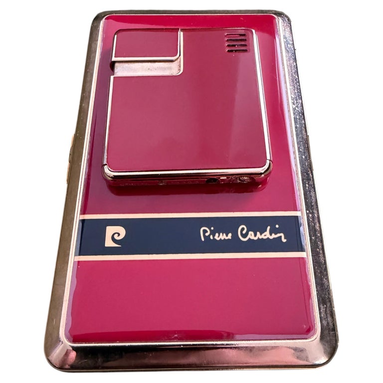 gucci cigarette case and lighter Vintage Hot Red Retro Pier Cardin Cigarette Case & Gucci Lighter Set “Circa  80s”