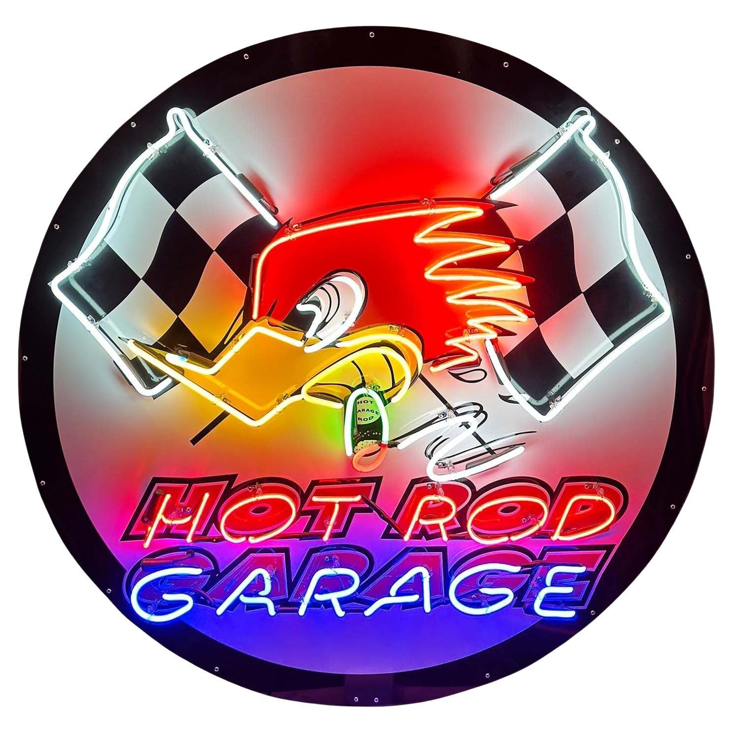 Vintage Hot Rod Garage Neon Sign For Sale