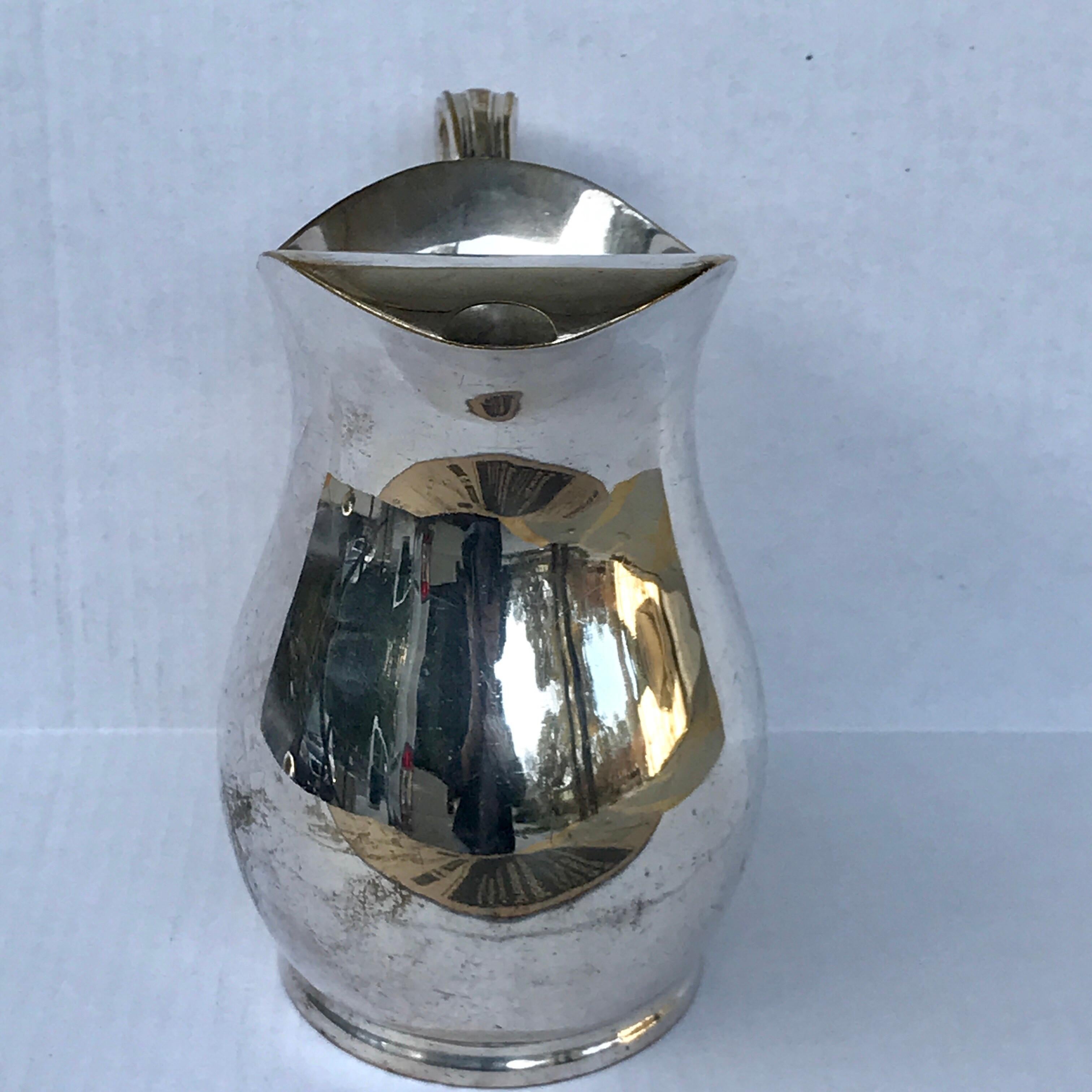 Vintage Hotel Silver Plated Water Pitcher In Distressed Condition For Sale In Atlanta, GA