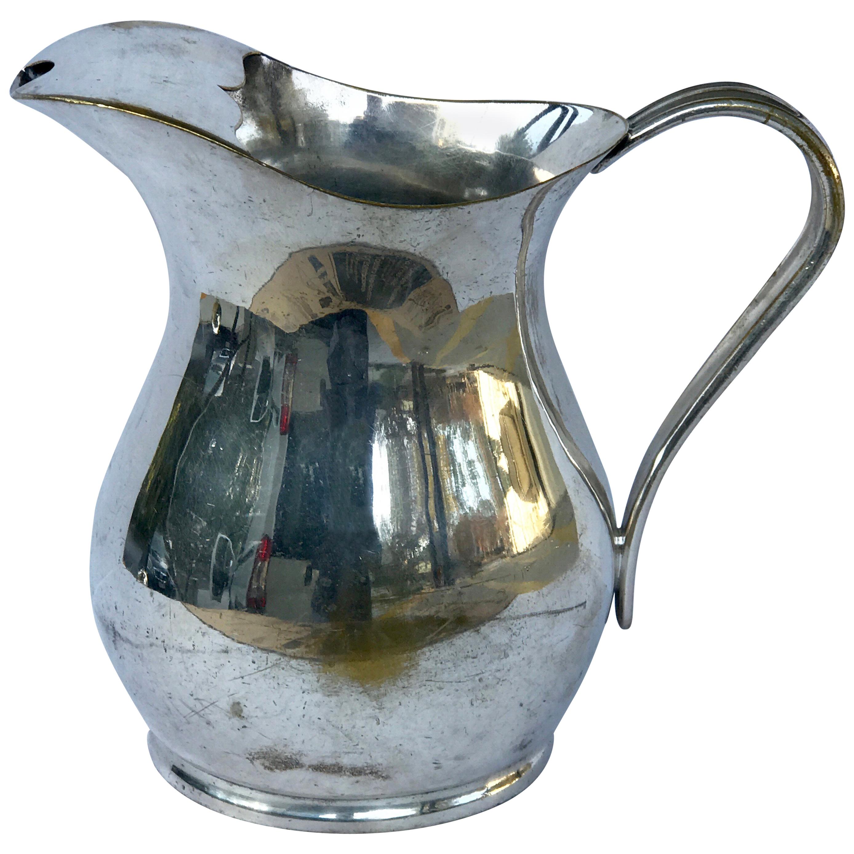 Vintage Hotel Silver Plated Water Pitcher For Sale