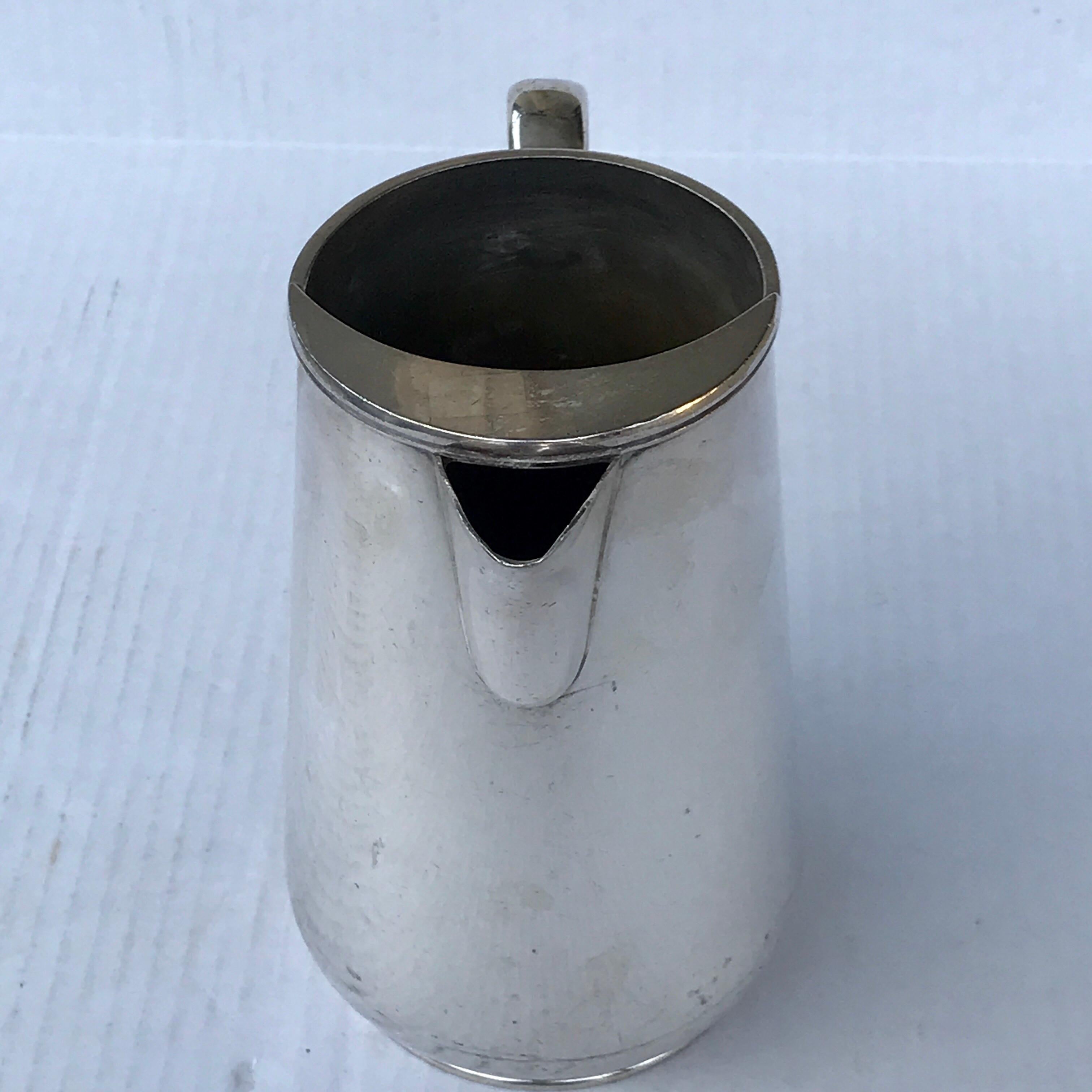 Vintage Hotel Silver Plated Water Pitcher, Smaller In Distressed Condition For Sale In Atlanta, GA