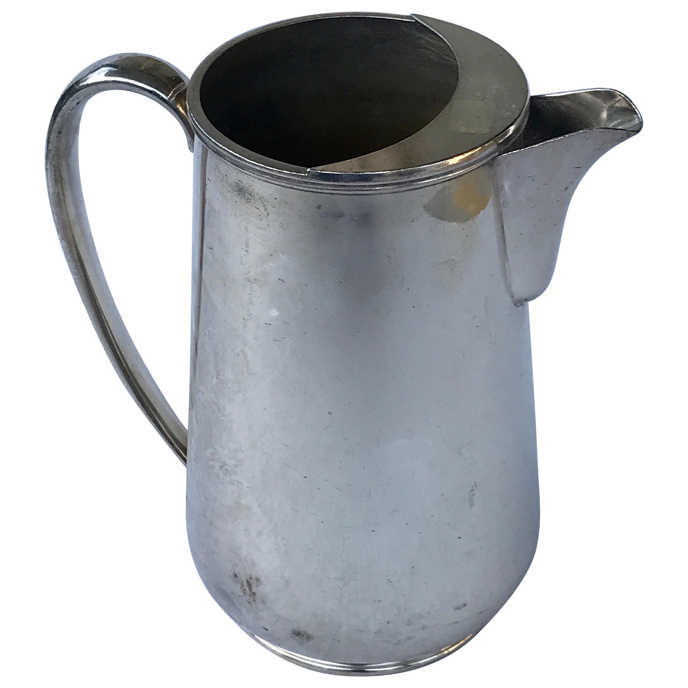 Vintage Hotel Silver Plated Water Pitcher, Smaller For Sale