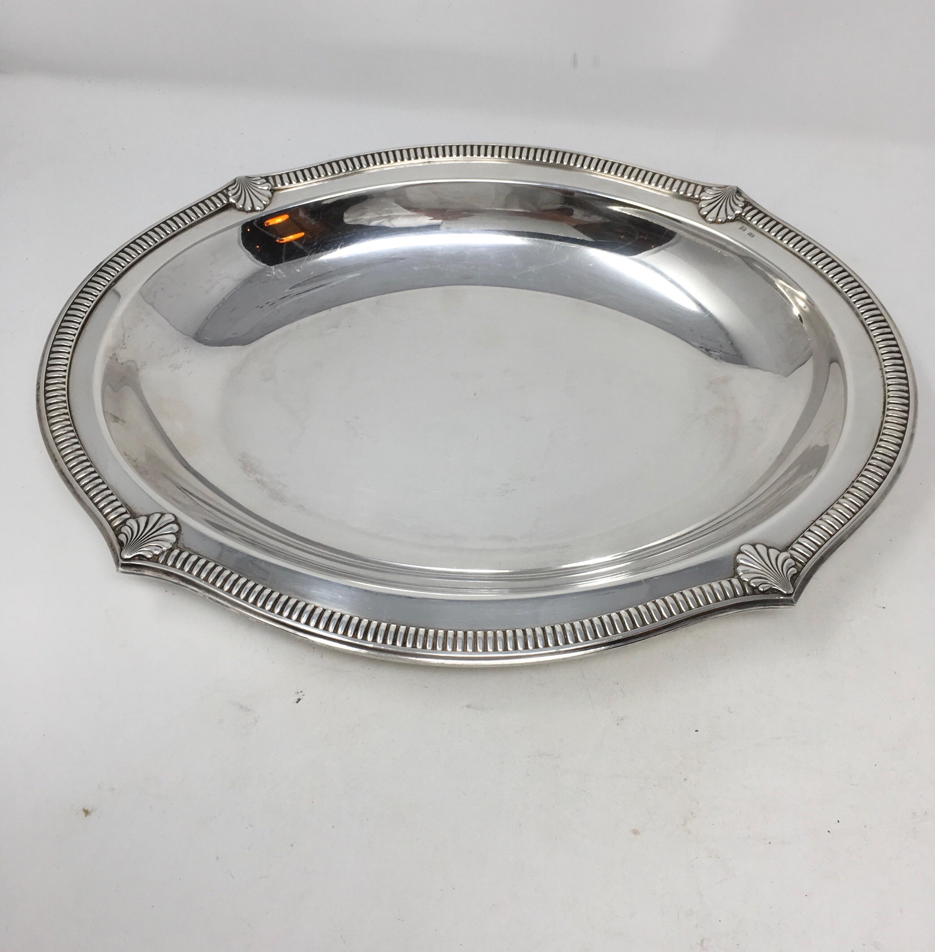 Vintage Hotel Silver Serving Platter In Good Condition In Houston, TX