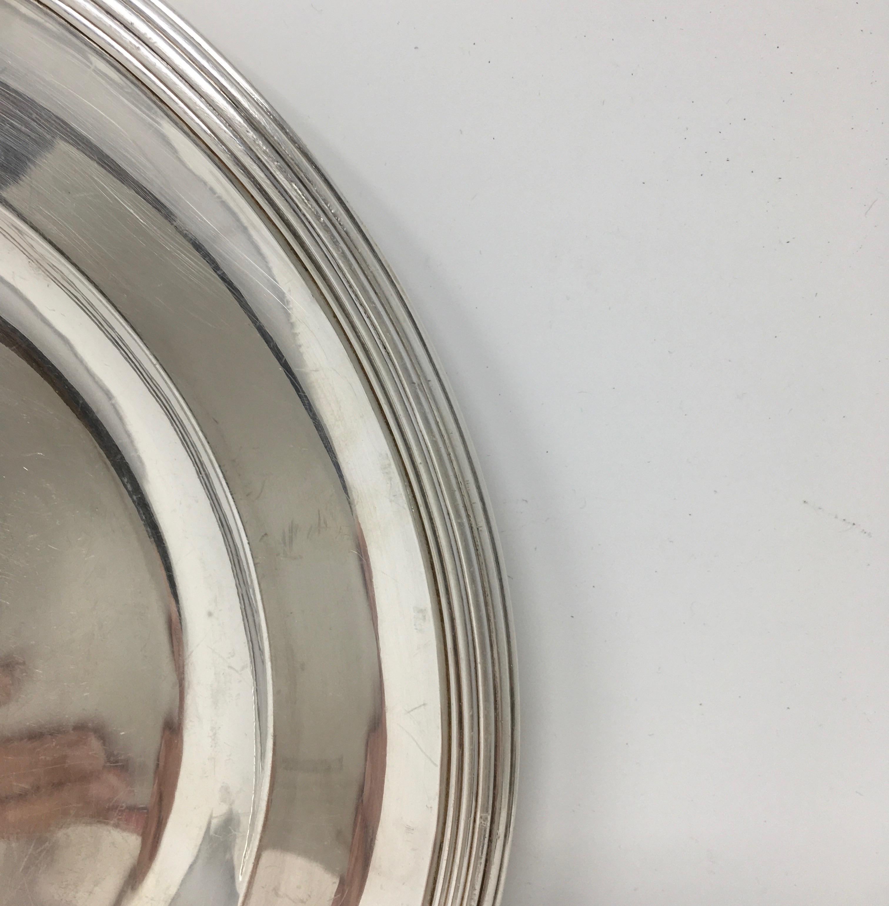 Vintage Hotel Silver Serving Platter In Good Condition For Sale In Houston, TX