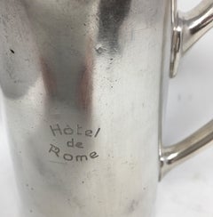 Vintage Hotel Silver Silverplate Pitcher, Hotel de Rome