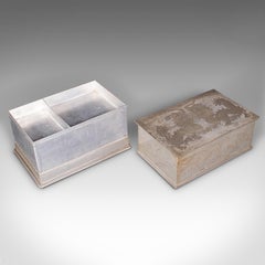 Vintage Hotel Tea Chest, Chinese, Pewter Alloy, Chá Caddy, Art Deco, Circa 1930