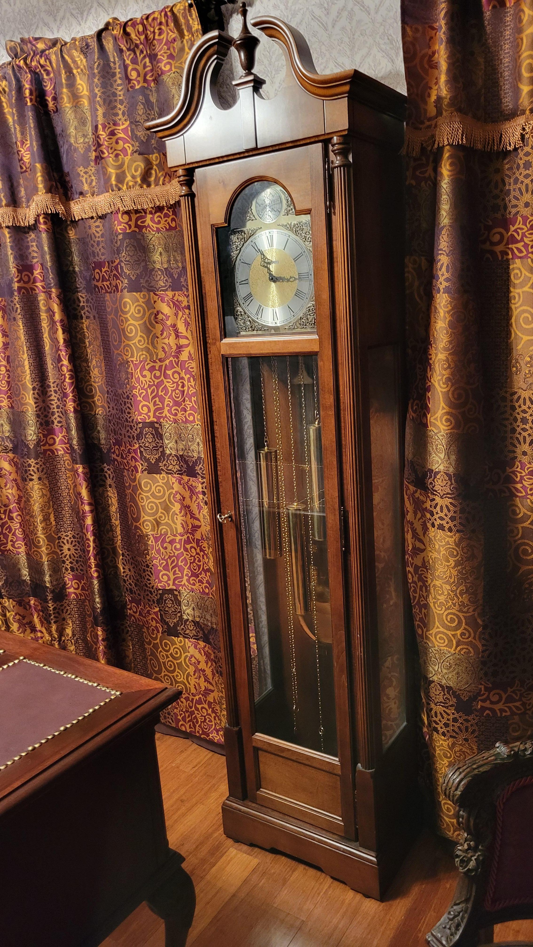 American Vintage Howard Miller Grandfather Clock, Westminster Chime - 78