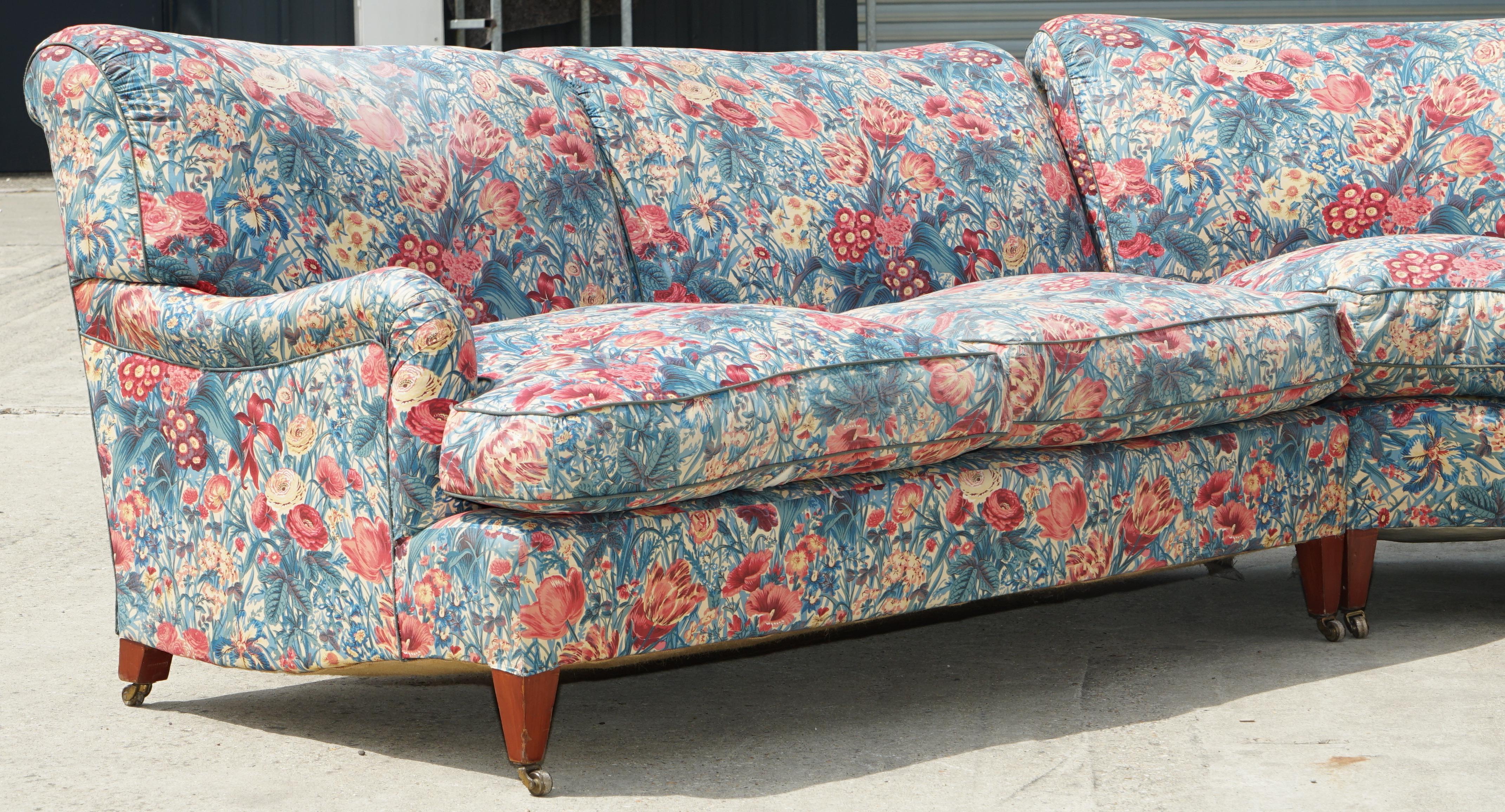 old lady couch floral