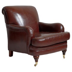 Vintage Howard Style Leather Armchair