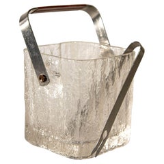 Vintage Hoya Glacier Ice Bucket With Textured Ice Glass, Japan, Circa 1960s