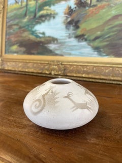 Vintage Hozoni Pottery Native American Indian Ceramic Vase with Kokopelli.