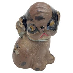 Salvadanaio in ghisa Hubley d'epoca "Puppo" e monete d'ape
