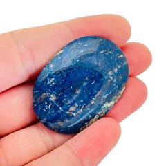 Vintage huge natural blue stone brooch