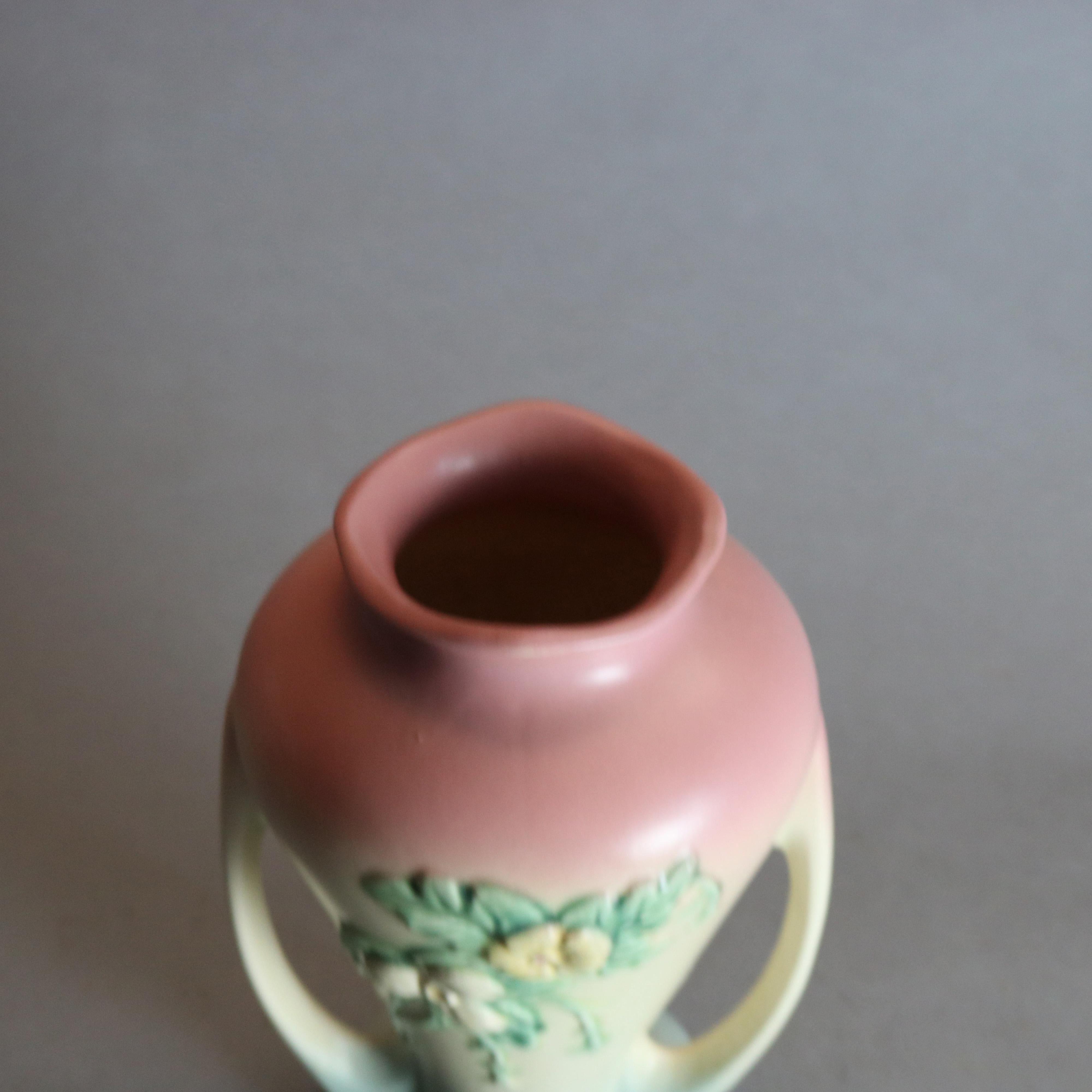 Vintage Hull Art Pottery Double Handled Floral Vase, Circa 1940 at 1stDibs