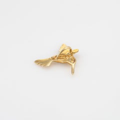 Vintage Hummingbird Pendant 14k Yellow Gold Charm Estate Fine Bird Jewelry