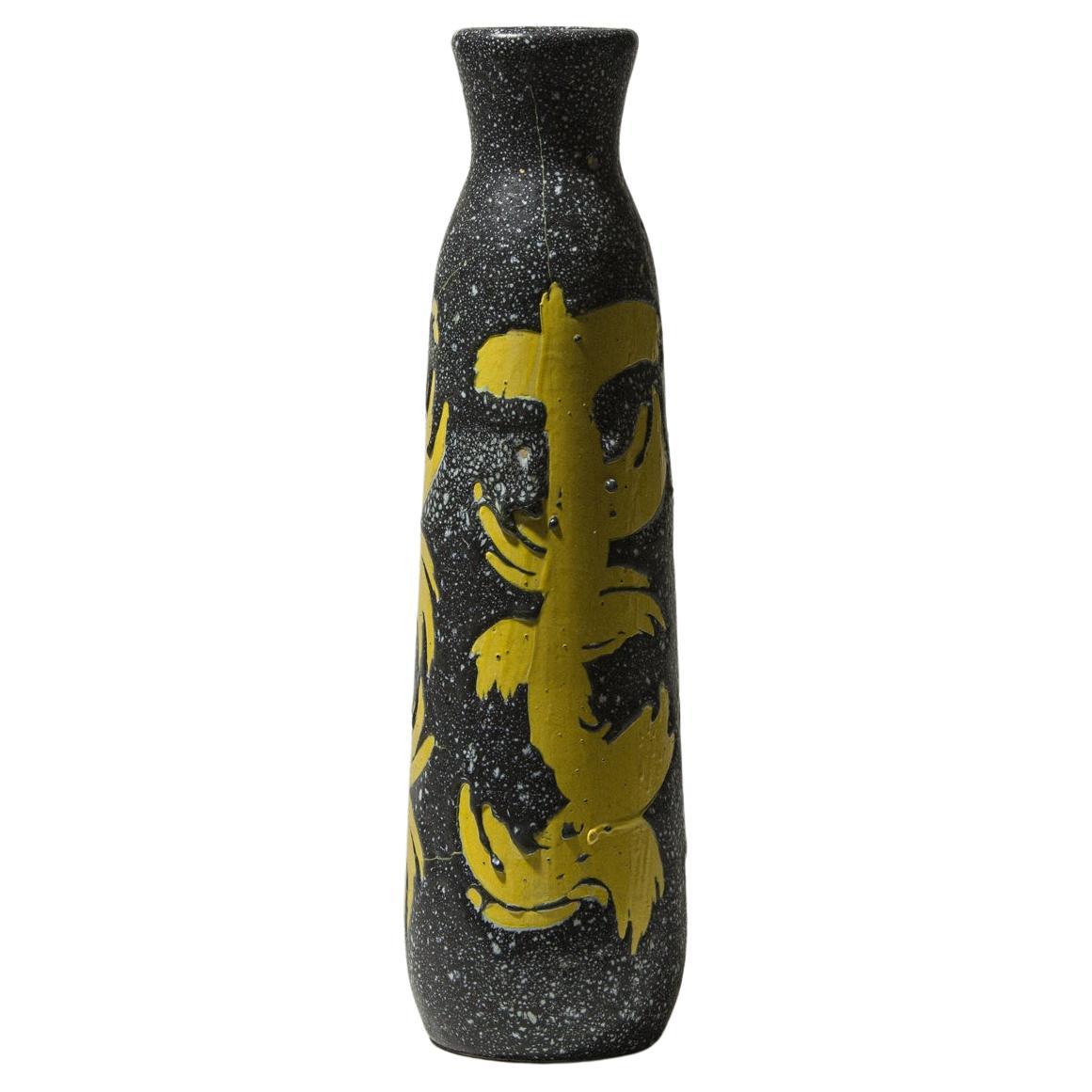 Vintage Hungarian Ceramic Vase, Textured Mid-Century Form For Sale