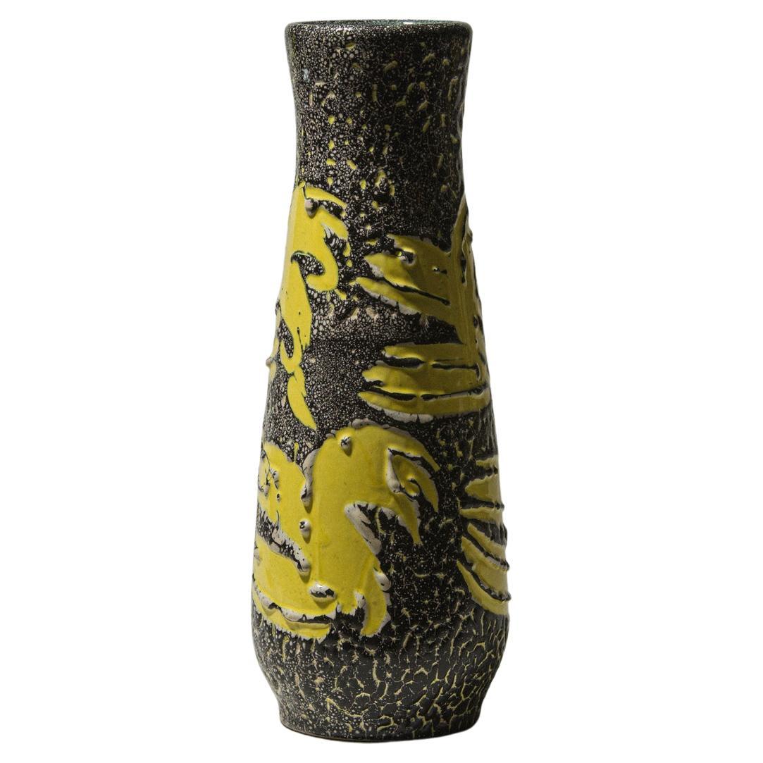 Vintage Hungarian Ceramic Vase, Textured Mid-Century Form For Sale
