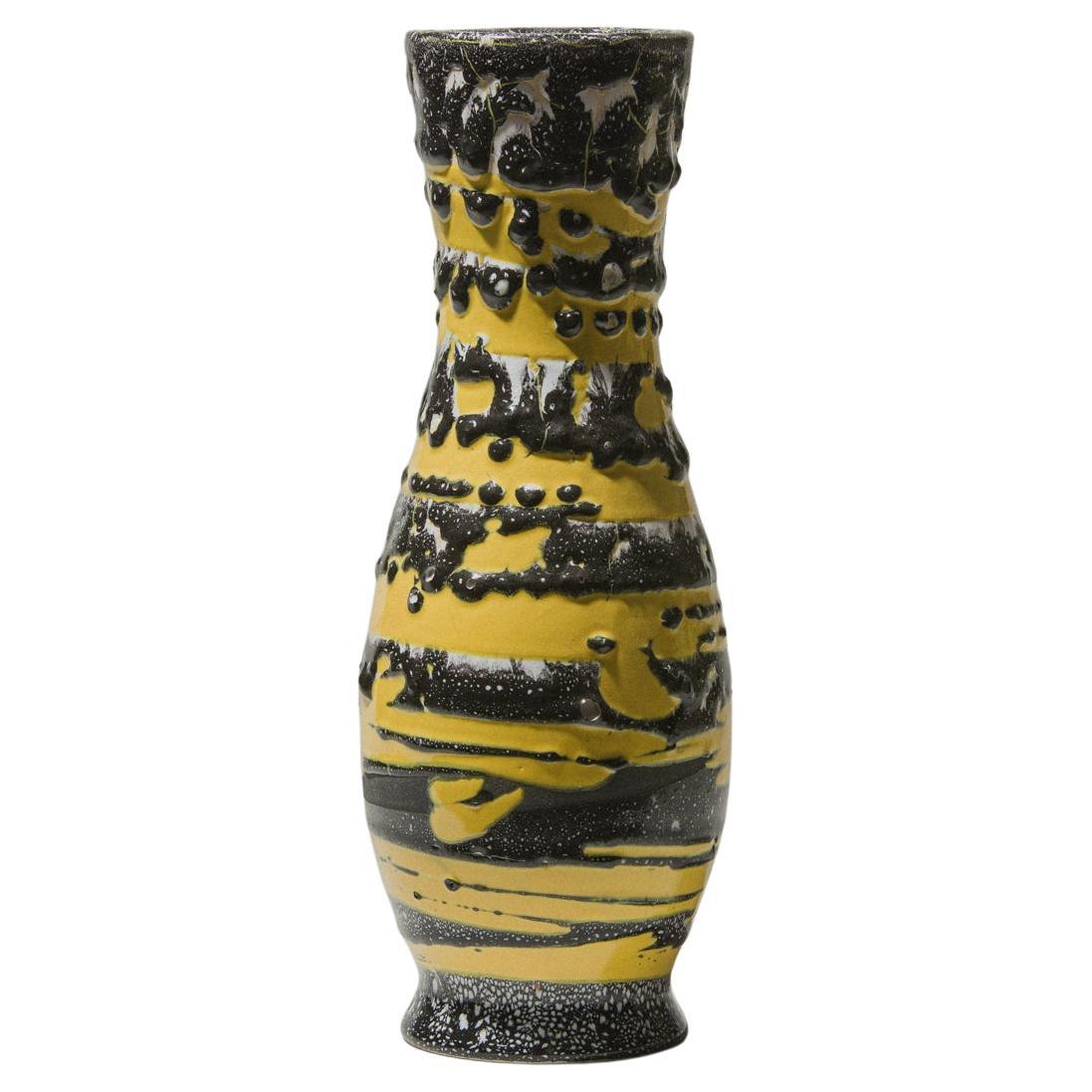 Vintage Hungarian Ceramic Vase, Textured Mid-Century Form For Sale