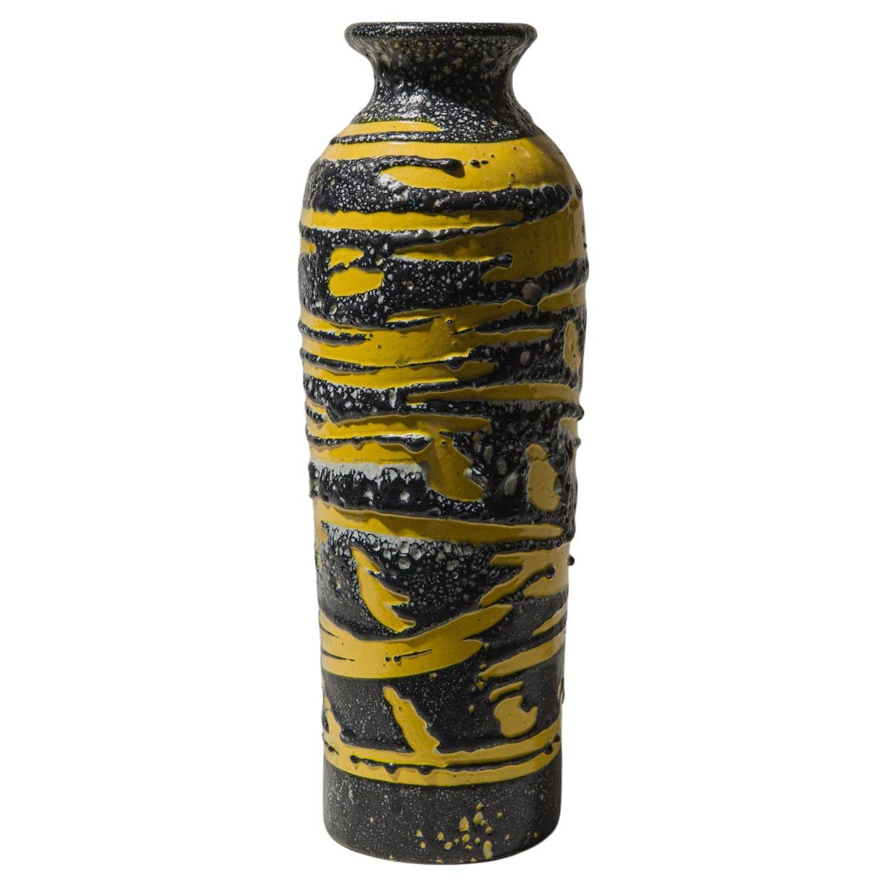 Vintage Hungarian Ceramic Vase, Textured Mid-Century Form For Sale