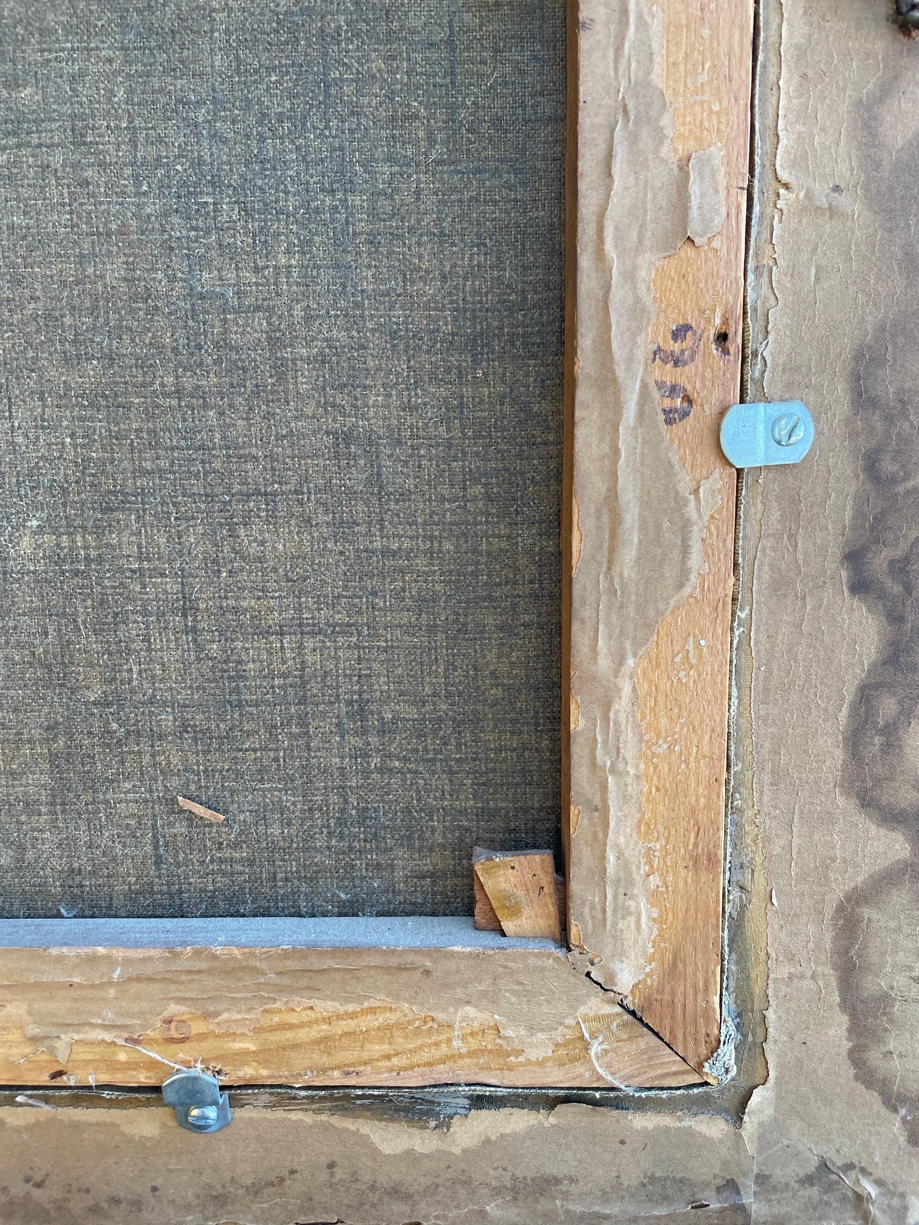 Bois Peinture à l'huile vintage d'un portrait populaire hongrois dans un cadre rustique en vente