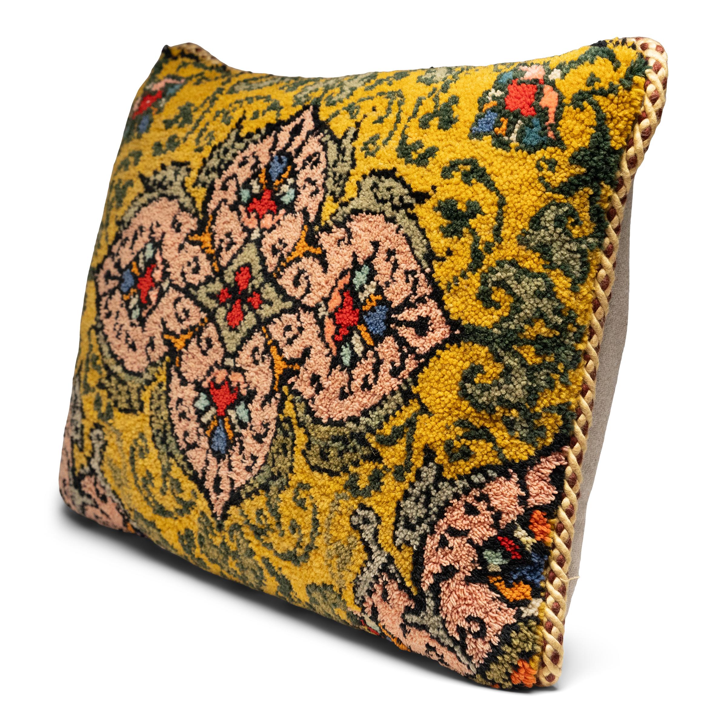 Mid-Century Modern Vintage Hungarian Rug Pillow For Sale