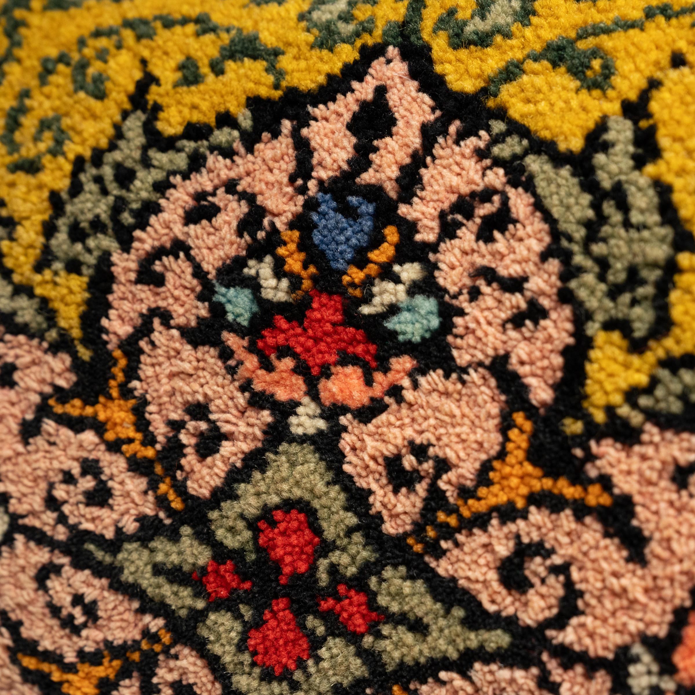 American Vintage Hungarian Rug Pillow For Sale