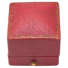 Vintage Hunt & Roskell Old Bond Street Ring Box, Red Leather