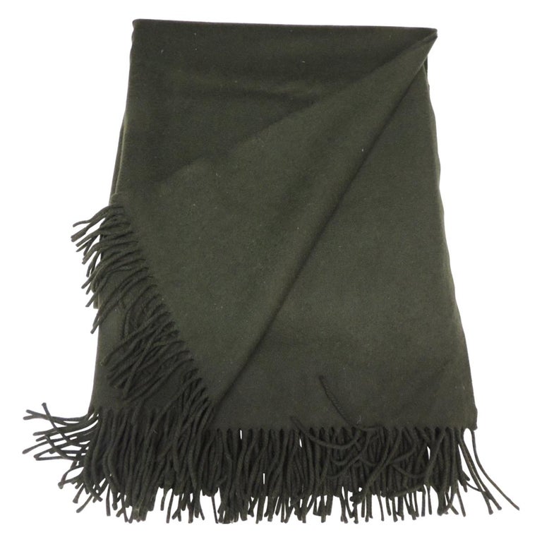 Vintage Hunter Green Cashmere Decorative Throw For Sale at 1stDibs
