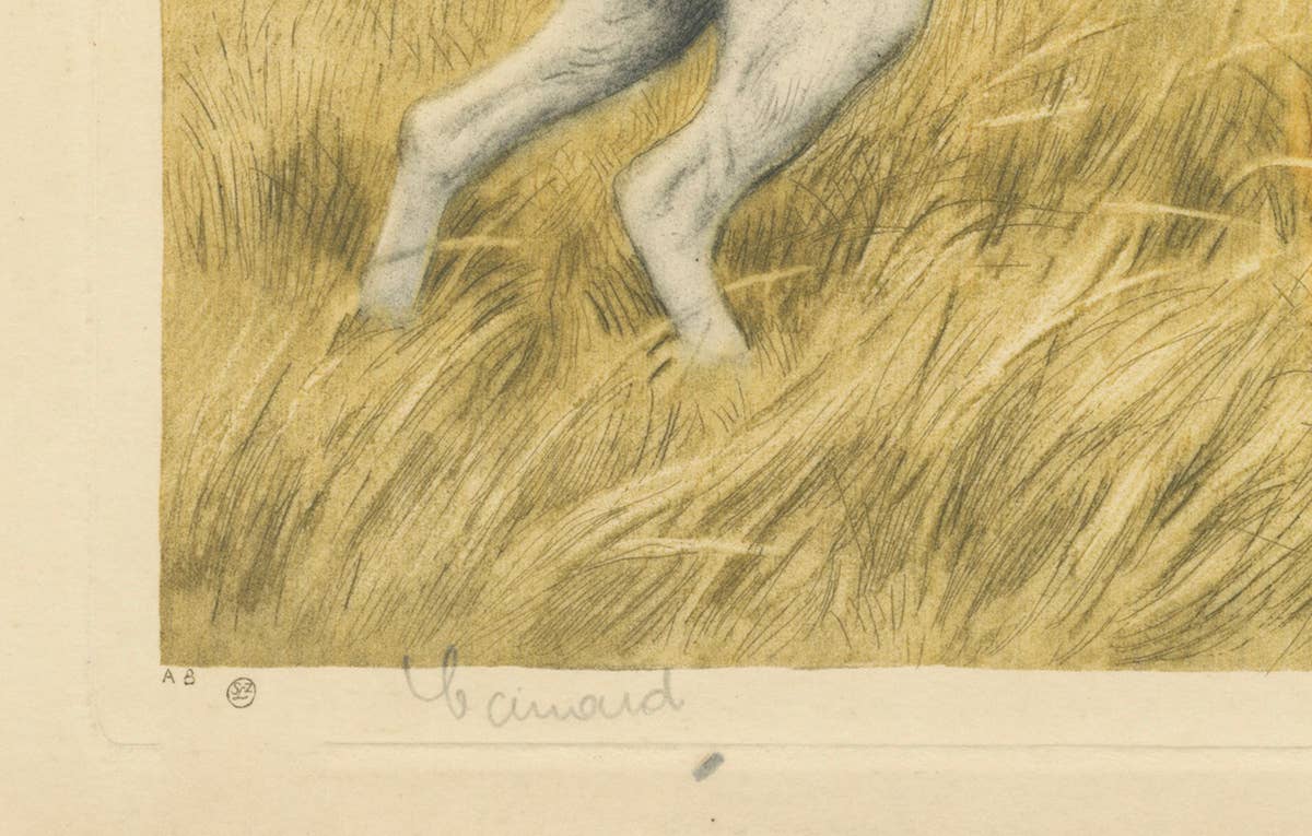 Vintage Hunting Dog Lithograph “Pointer & Mallard” by Paul Wood – New York, 1930