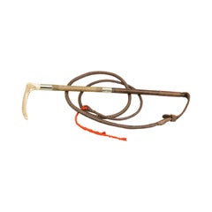 Vintage Hunting Whip, Riding Crop with Antler Handle
