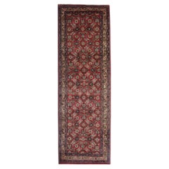 Vintage Hussein Abad Runner Rug, Rust Stair Runner, Wool Rug