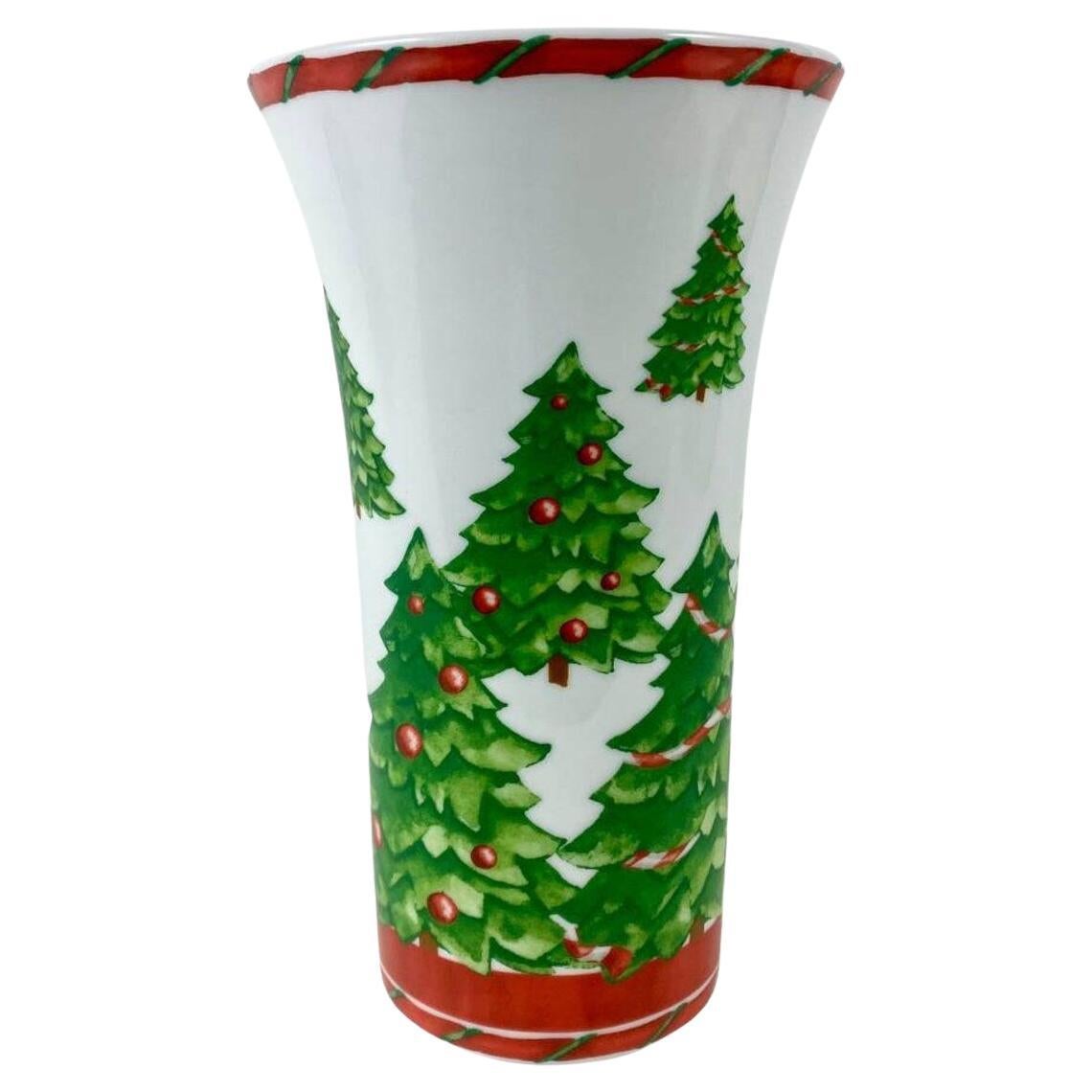 Vintage Hutschenreuther Porcelain Vase German Hutschenreuther Christmas Vase For Sale